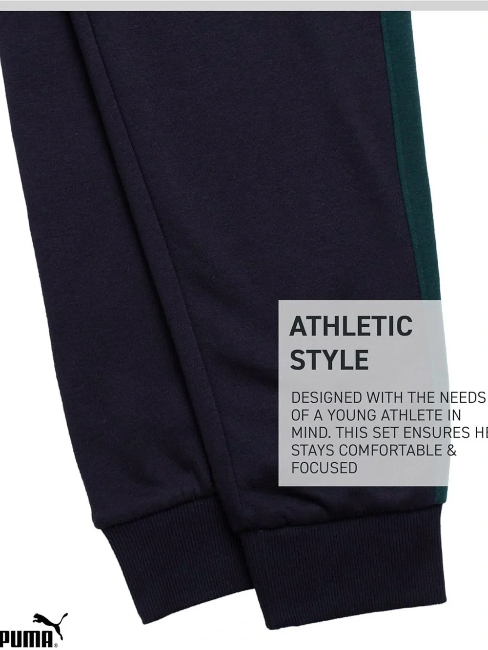 Puma Kids Navy and Green Hoodie & Jogger Set Size.  S/P - Picture 5 of 16